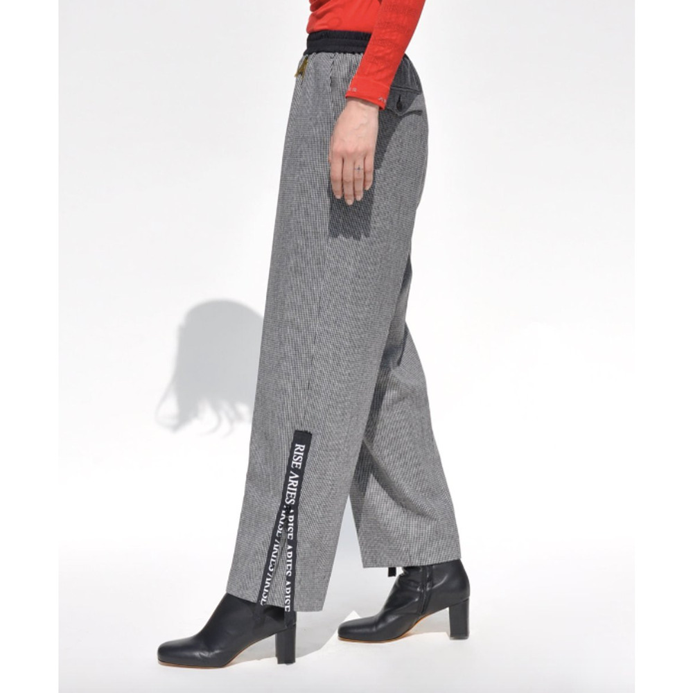 Aries Arise Zip Tailored Slacker Pants Unisex 26 Wool Logo Cuff Elastic Waist